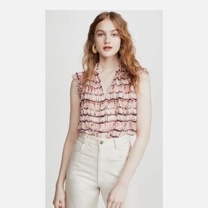 Ulla Johnson Pink Ruffled Sleeveless Blouse